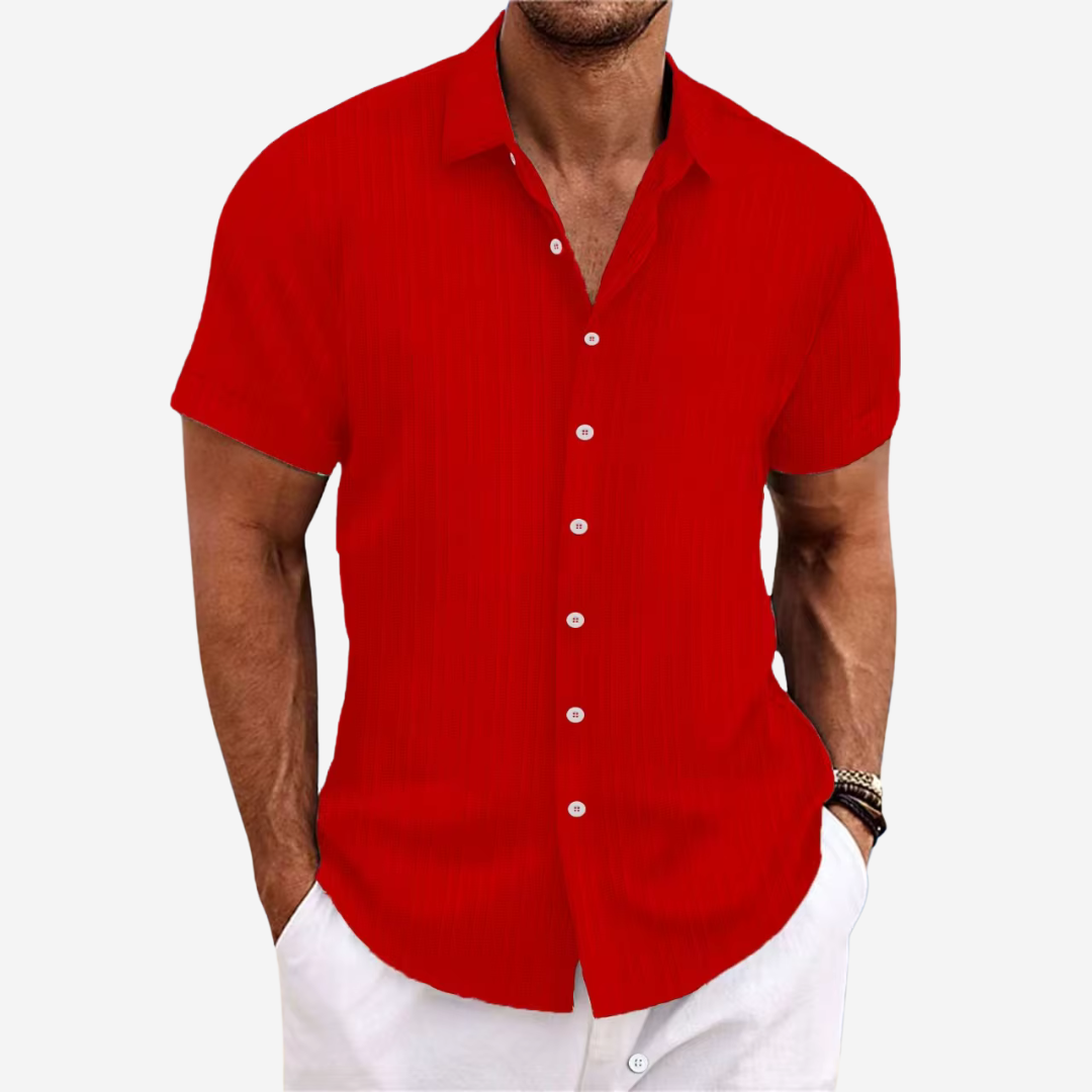 Men's Linen Cotton Blend Shirt, Breathable Regular Fit for Warm Weather