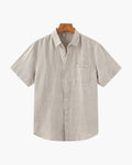 Men's Short Sleeve Button-Down Shirt with Chest Pocket, Casual Summer Shirt