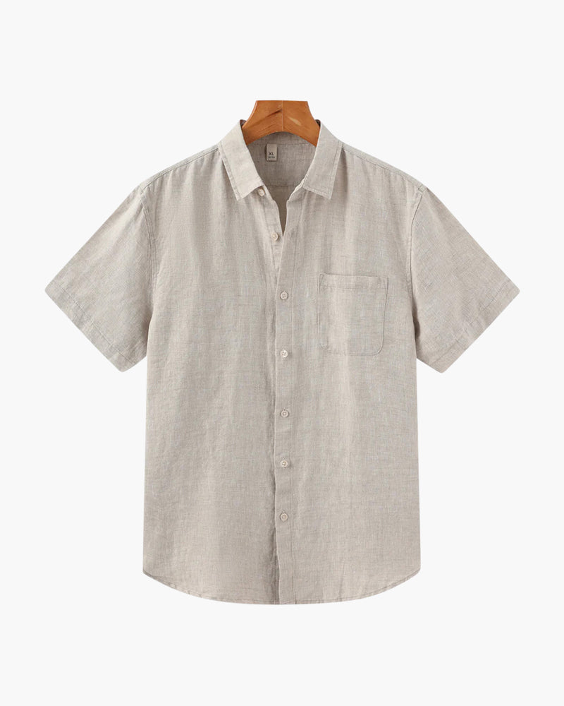 Men's Short Sleeve Button-Down Shirt with Chest Pocket, Casual Summer Shirt
