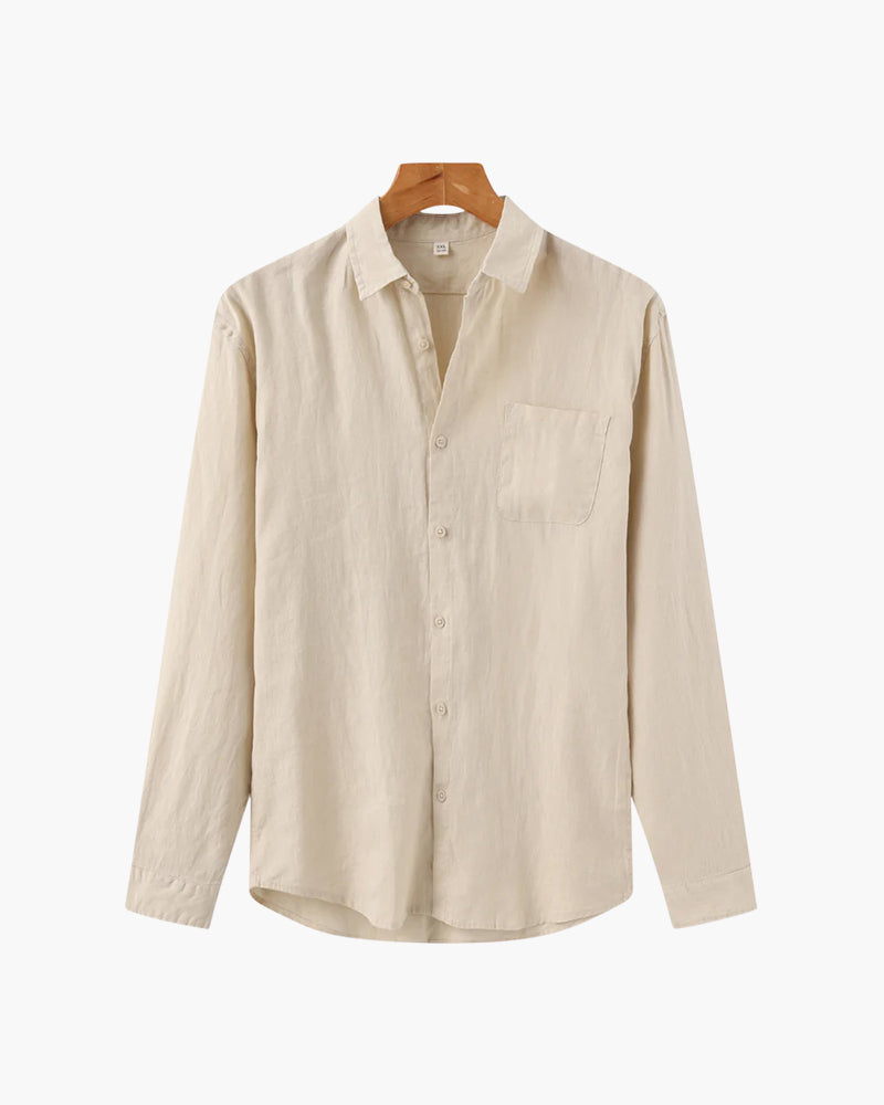 Men's Casual Button-Down Shirt with Chest Pocket, Classic Everyday Shirt