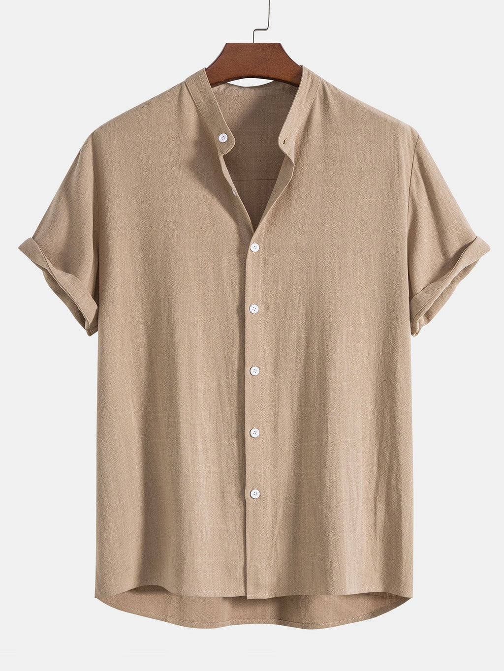 Men's Button-Down Shirt and Pants Set with Elastic Waist, Summer Two-Piece Outfit