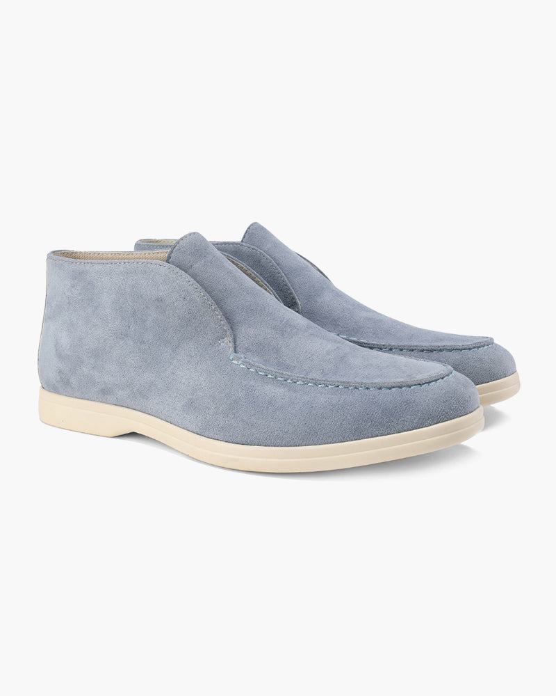 Men's High Loafers with Contrast Sole, Stylish Slip-On Shoes