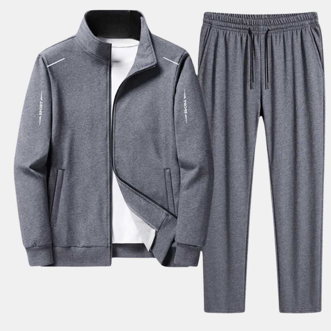 Men's Two-Piece Tracksuit - Zip-Up Jacket & Jogger Pants Set
