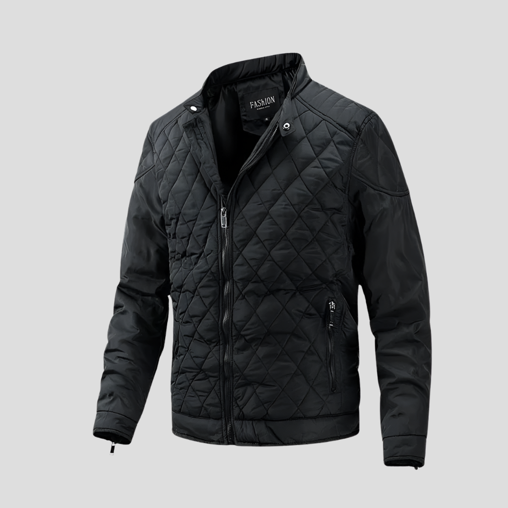 Men's Quilted Jacket - Heat-Retaining Winter Coat with Hood for Men