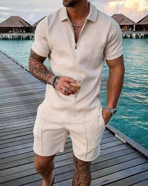 Men's Polo and Shorts Set, Matching Summer Outfit