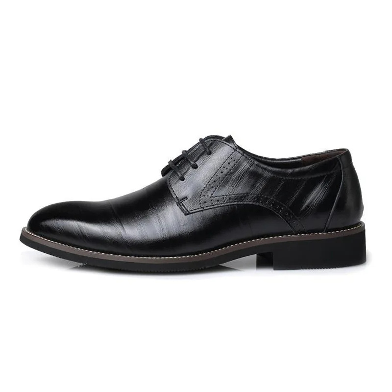 Men's Vegan Leather Oxford Shoes, Classic Lace-Up Dress Shoes