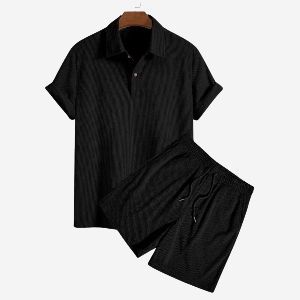 Men's Short Sleeve Twill Shirt, Breathable Cotton Button Down