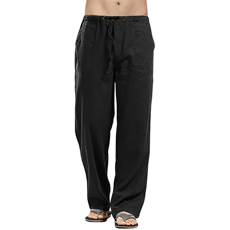 Men's Linen Pants, Oversized Fit, Breathable Summer Trousers