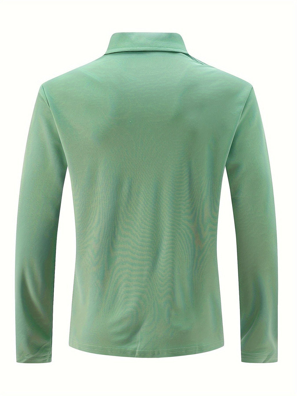 Men's Long-Sleeve Polo Shirt - Cotton Blend, Classic Collar
