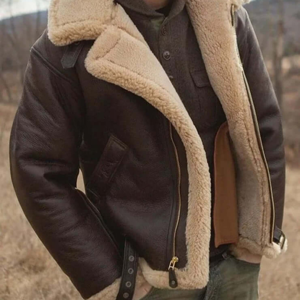 Men's Classic Flight Jacket - Polyester Winter Outerwear