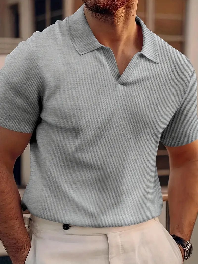 Men's Button-Free Polo Shirt, Soft Breathable Casual Top