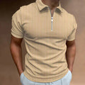 Men's Muscle Fit Polo Shirt | Zip-Up Athletic Fit Polo