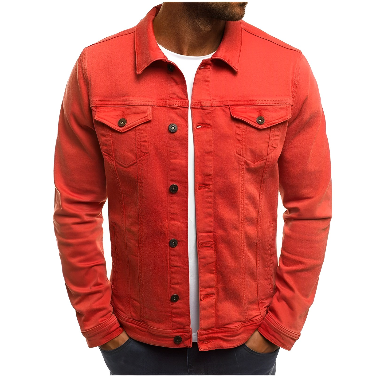 Men's Denim Summer Jacket - Lightweight Button-Up Jean Jacket