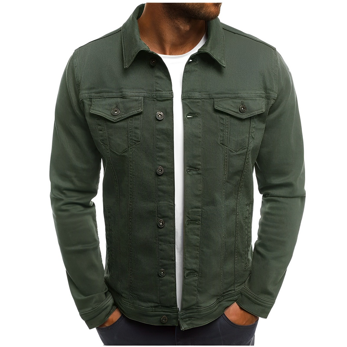 Men's Denim Summer Jacket - Lightweight Button-Up Jean Jacket