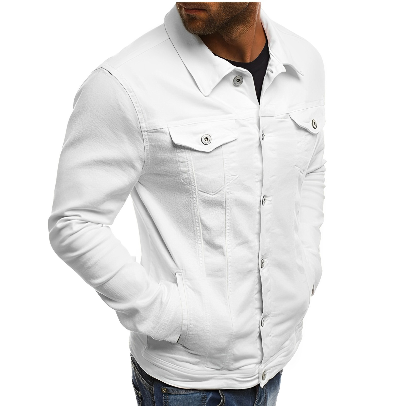 Men's Denim Summer Jacket - Lightweight Button-Up Jean Jacket