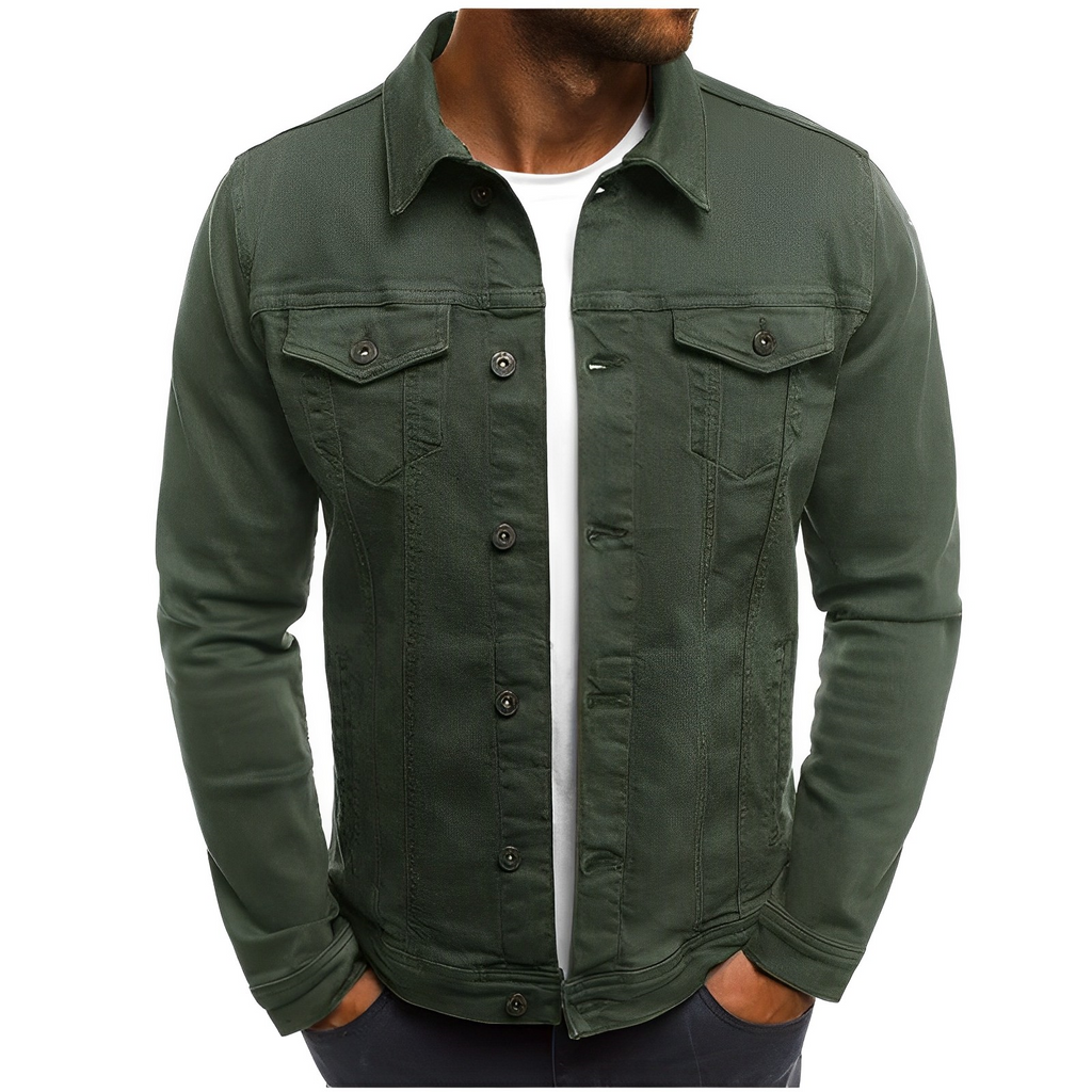 Men's Denim Summer Jacket - Lightweight Button-Up Jean Jacket