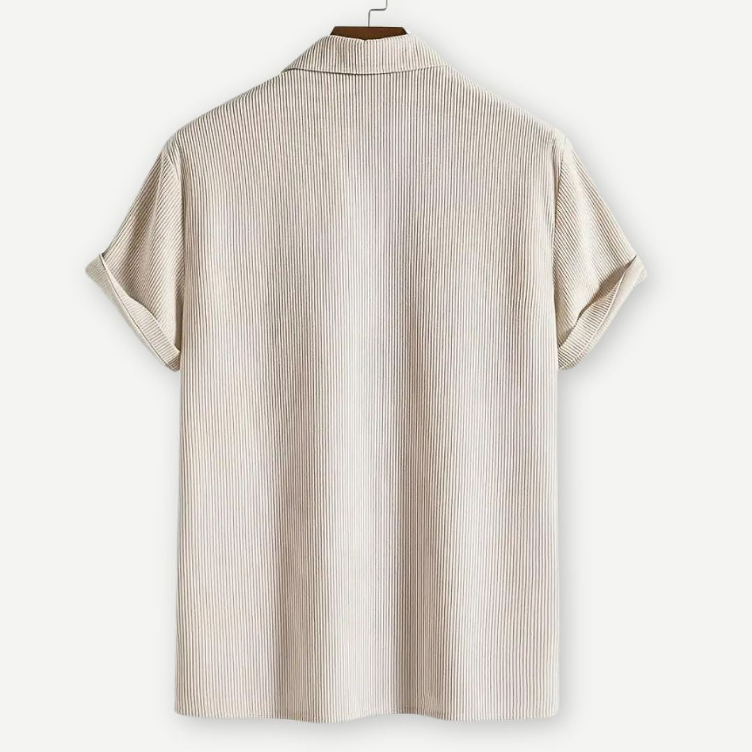 Ribbed Johnny Collar Polo - Soft Breathable Polo Shirt for Men