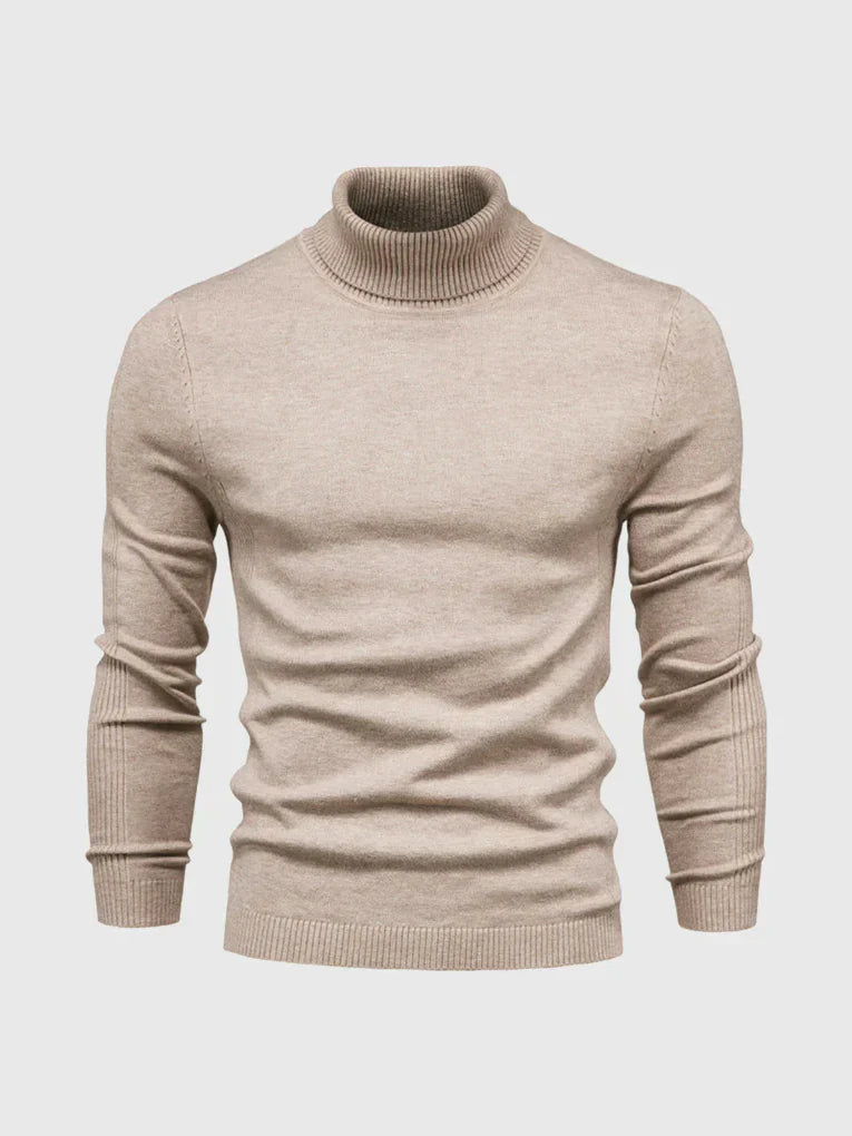 Men's Turtleneck Sweater - Soft Cotton, Machine Washable, Classic Fit