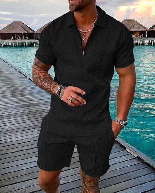 Men's Polo and Shorts Set, Matching Summer Outfit