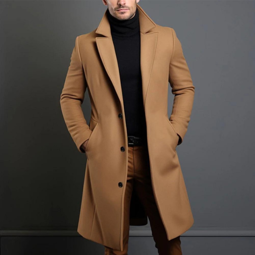 Men's Wool Coat | Classic Tailored Wool Overcoat for Winter