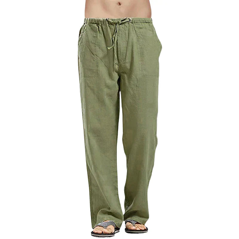 Men's Linen Pants, Oversized Fit, Breathable Summer Trousers