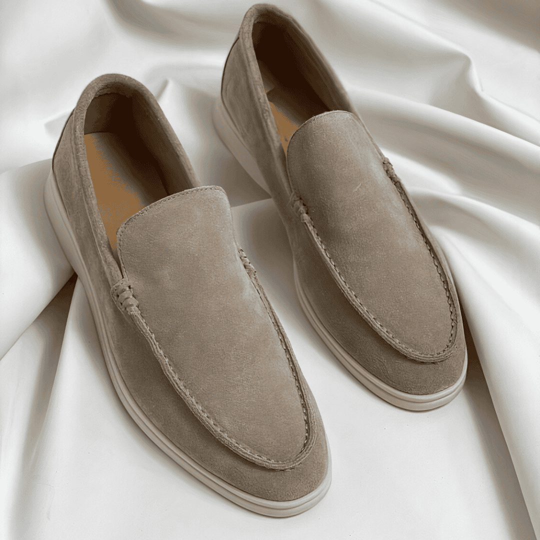 Men's Slip-On Loafers with Tonal Stitching, Minimalist Casual Shoes