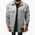 Men's Shirt Jacket, Button Placket Layering Coat with Chest Pockets