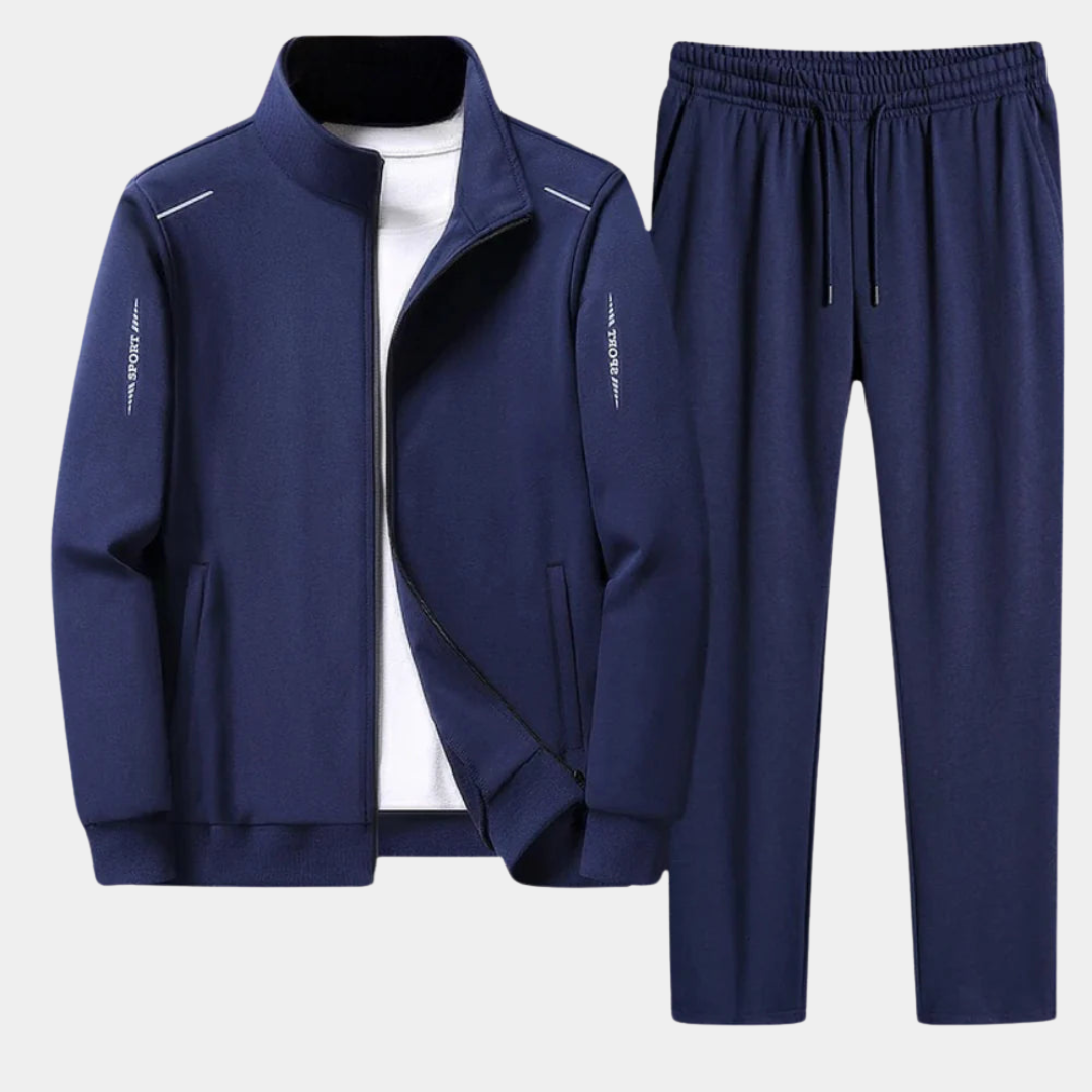 Men's Two-Piece Tracksuit - Zip-Up Jacket & Jogger Pants Set