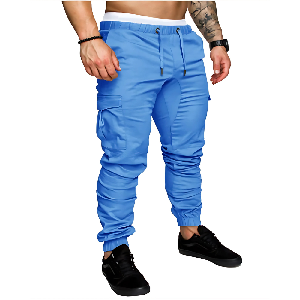 Men's Cargo Joggers, Multi Pocket Tapered Jogger Pants