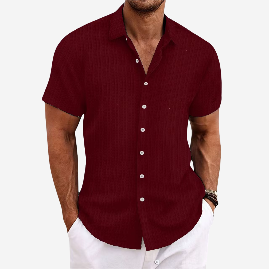 Men's Linen Cotton Blend Shirt, Breathable Regular Fit for Warm Weather