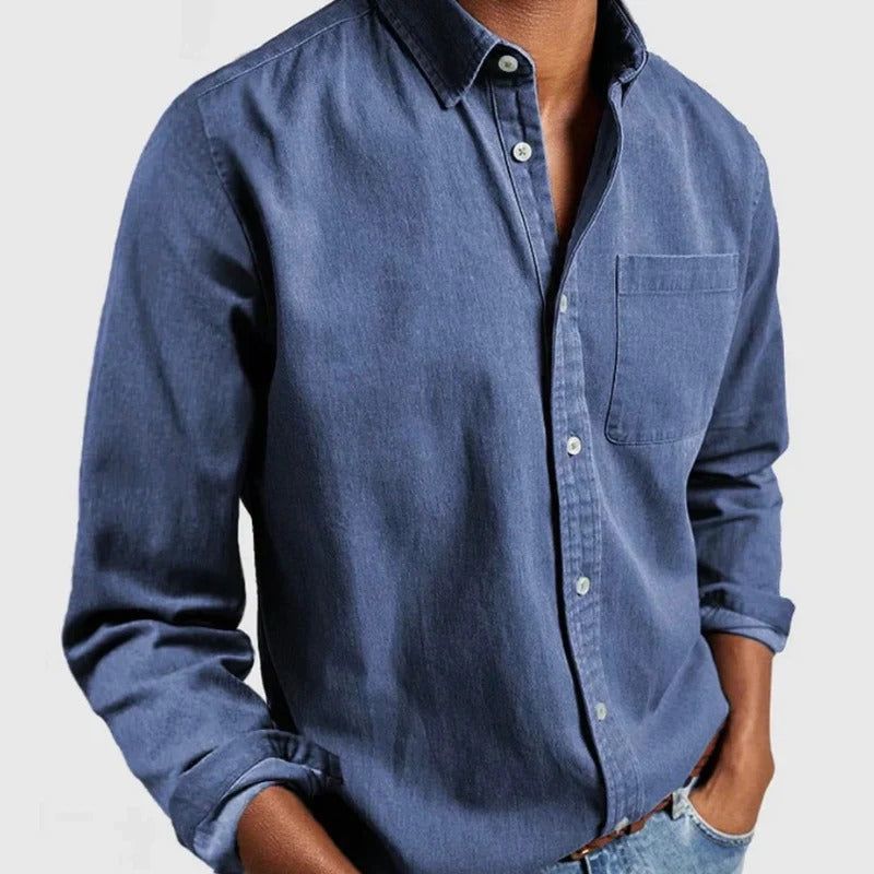 Men's Denim Shirt - Classic Button-Up with Modern Fit