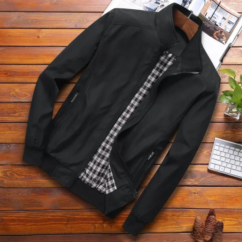 Men's Windproof Summer Jacket - Lightweight Zip-Up Outerwear