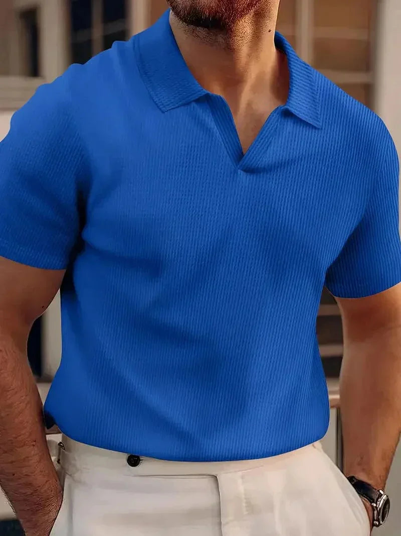 Men's Button-Free Polo Shirt, Soft Breathable Casual Top