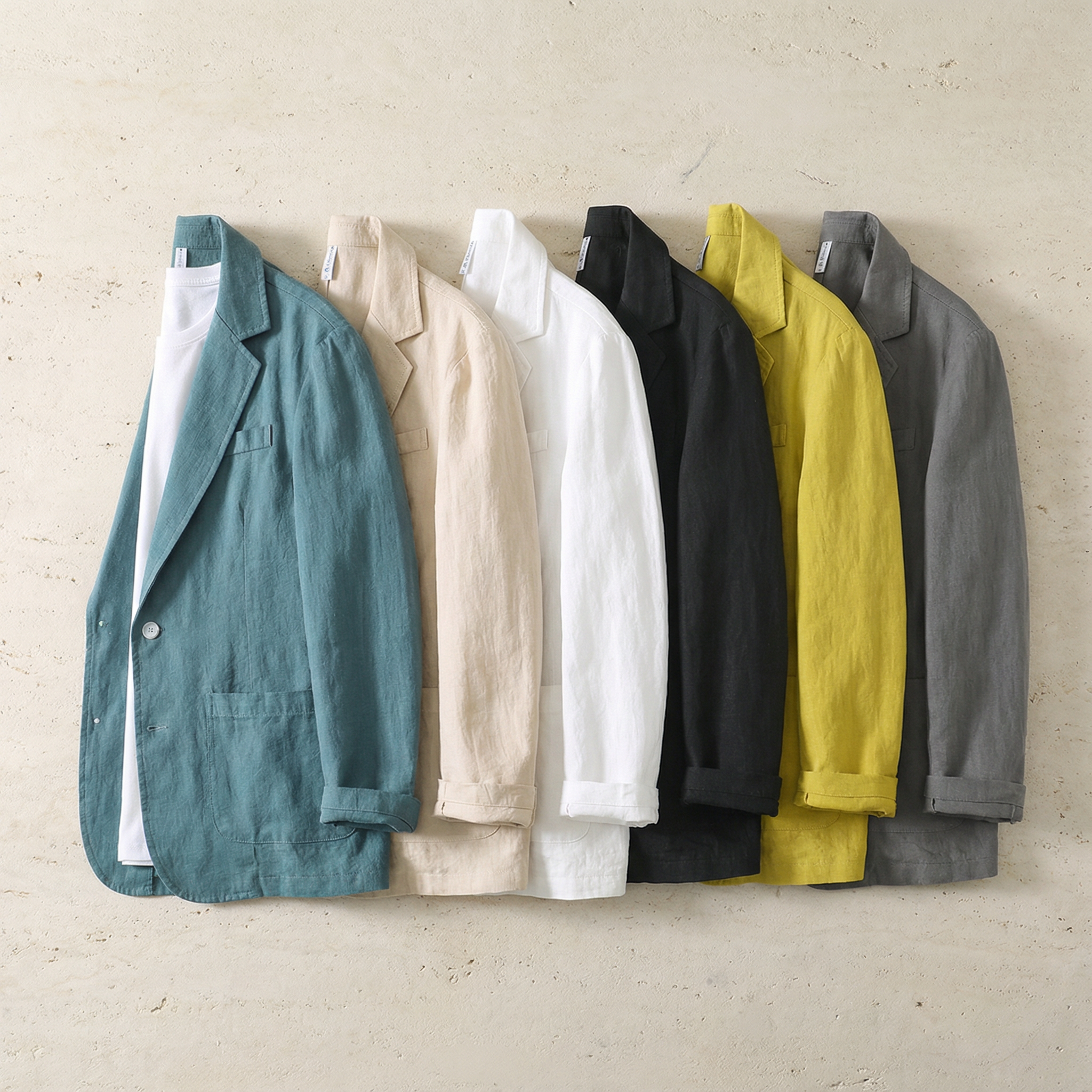 Milan Linen Blazer for Men, Lightweight Tailored Layer with Classic Lapels