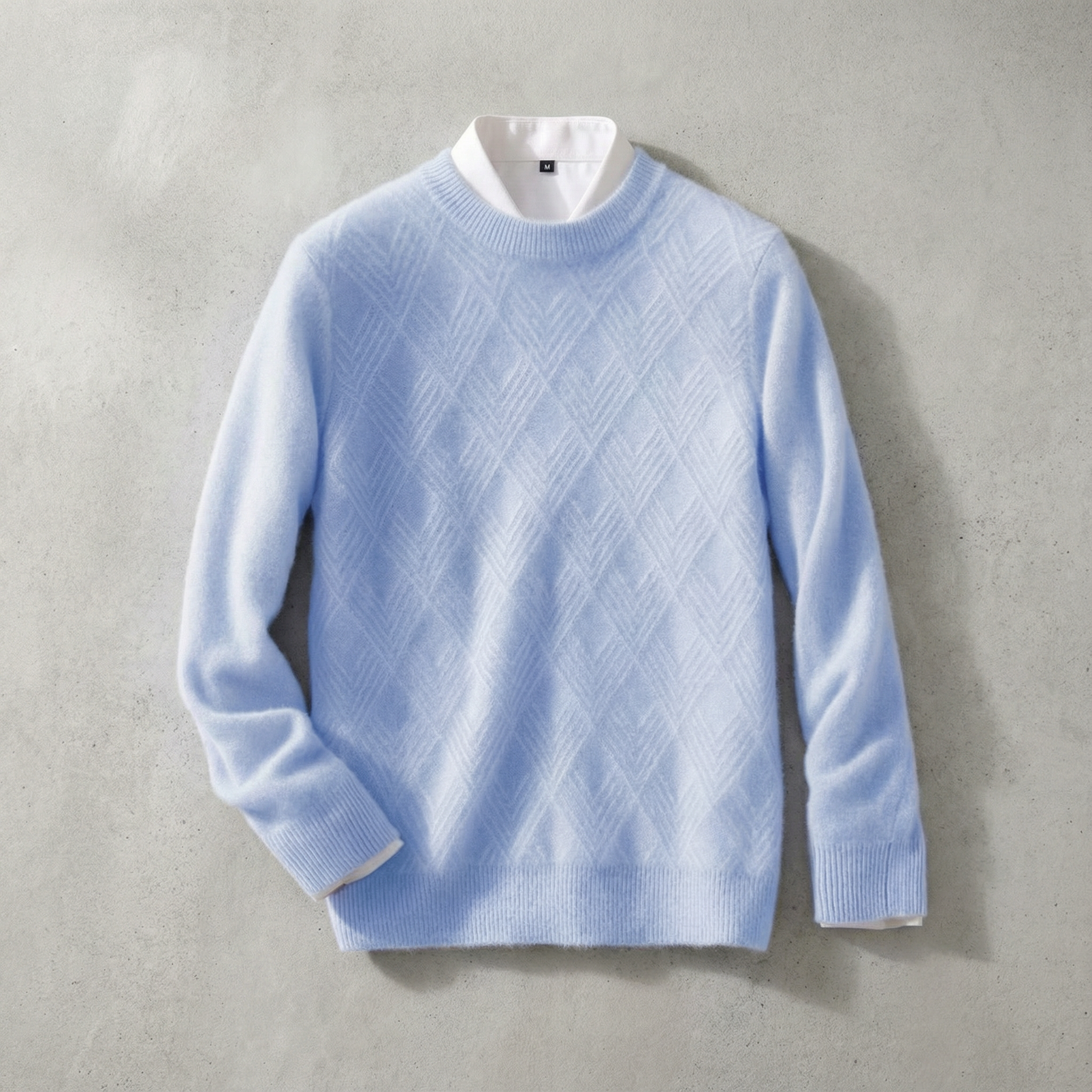 Lucca Cashmere Sweater for Men - Textured Knit with Ribbed Cuffs