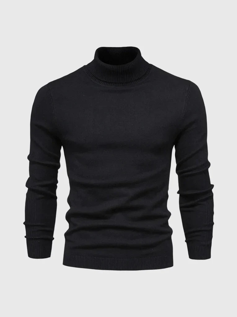 Men's Turtleneck Sweater - Soft Cotton, Machine Washable, Classic Fit