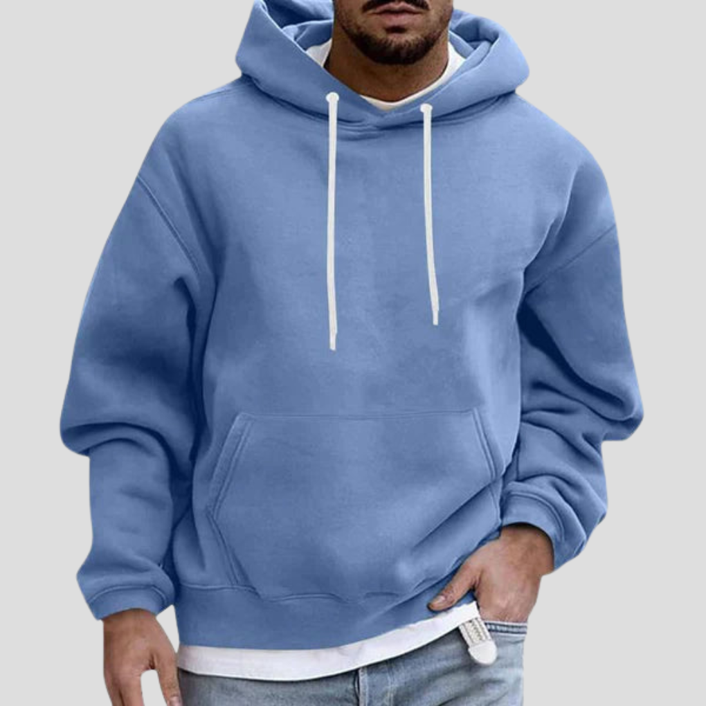 Men's Pullover Hoodie with Kangaroo Pockets - Knit Blend
