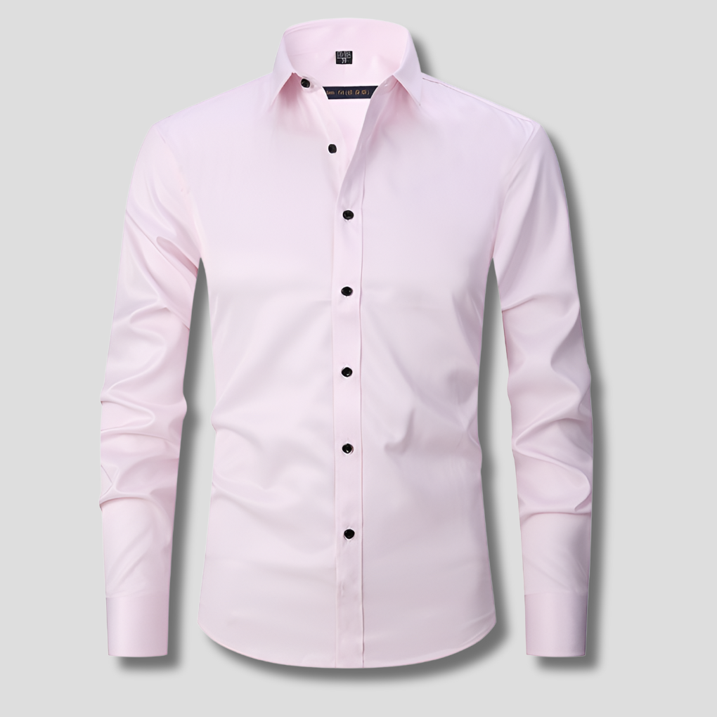 Men's Slim Fit Stretch Shirt, Soft Polyester Dress Shirt