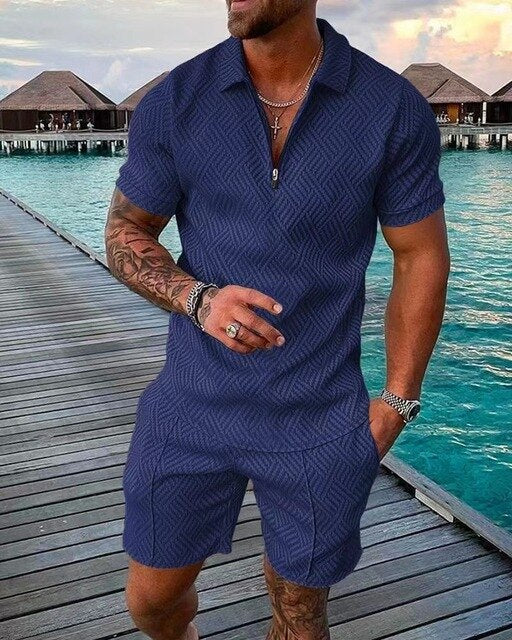 Men's Polo and Shorts Set, Matching Summer Outfit