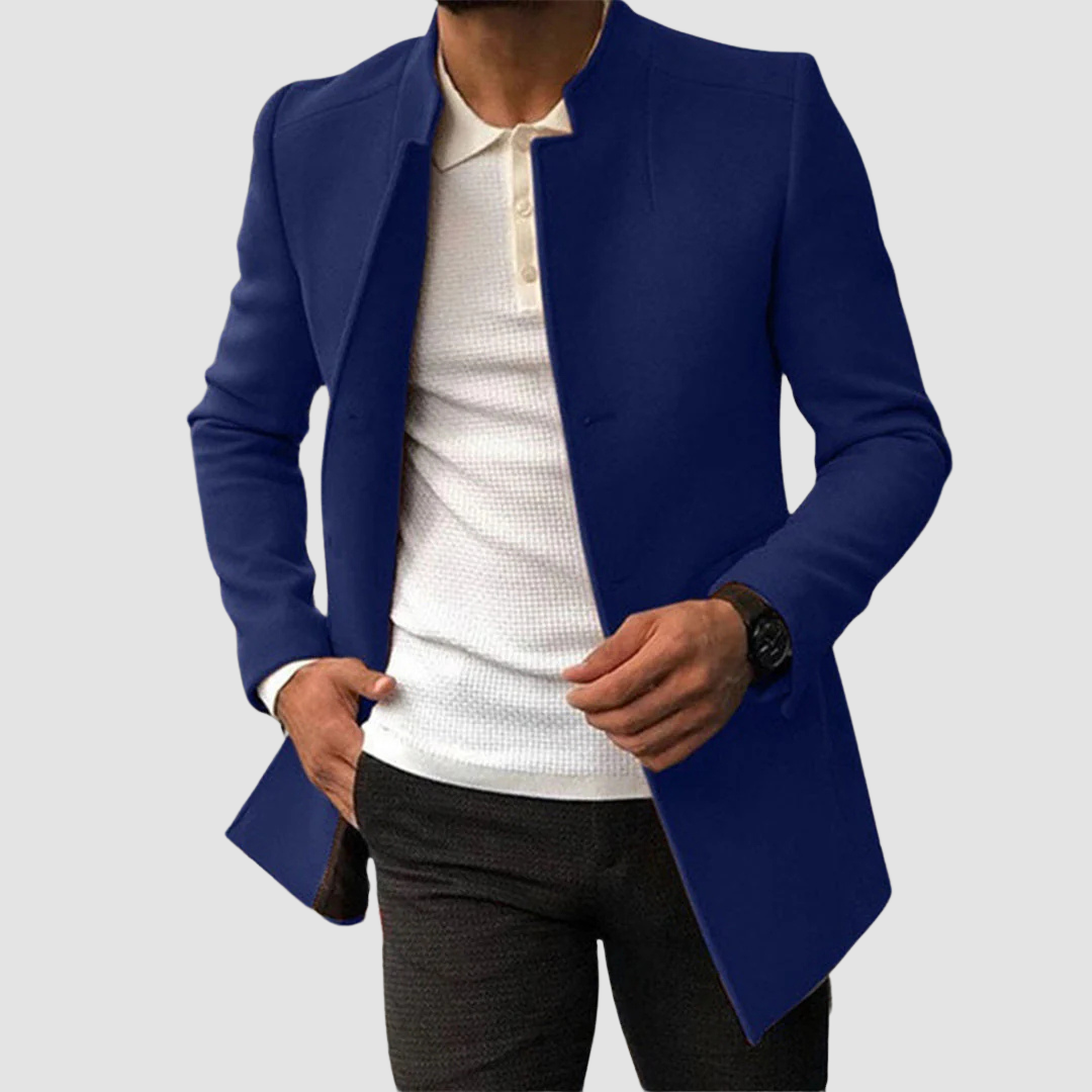 Men's Long Overcoat | Single-Breasted Classic Winter Coat