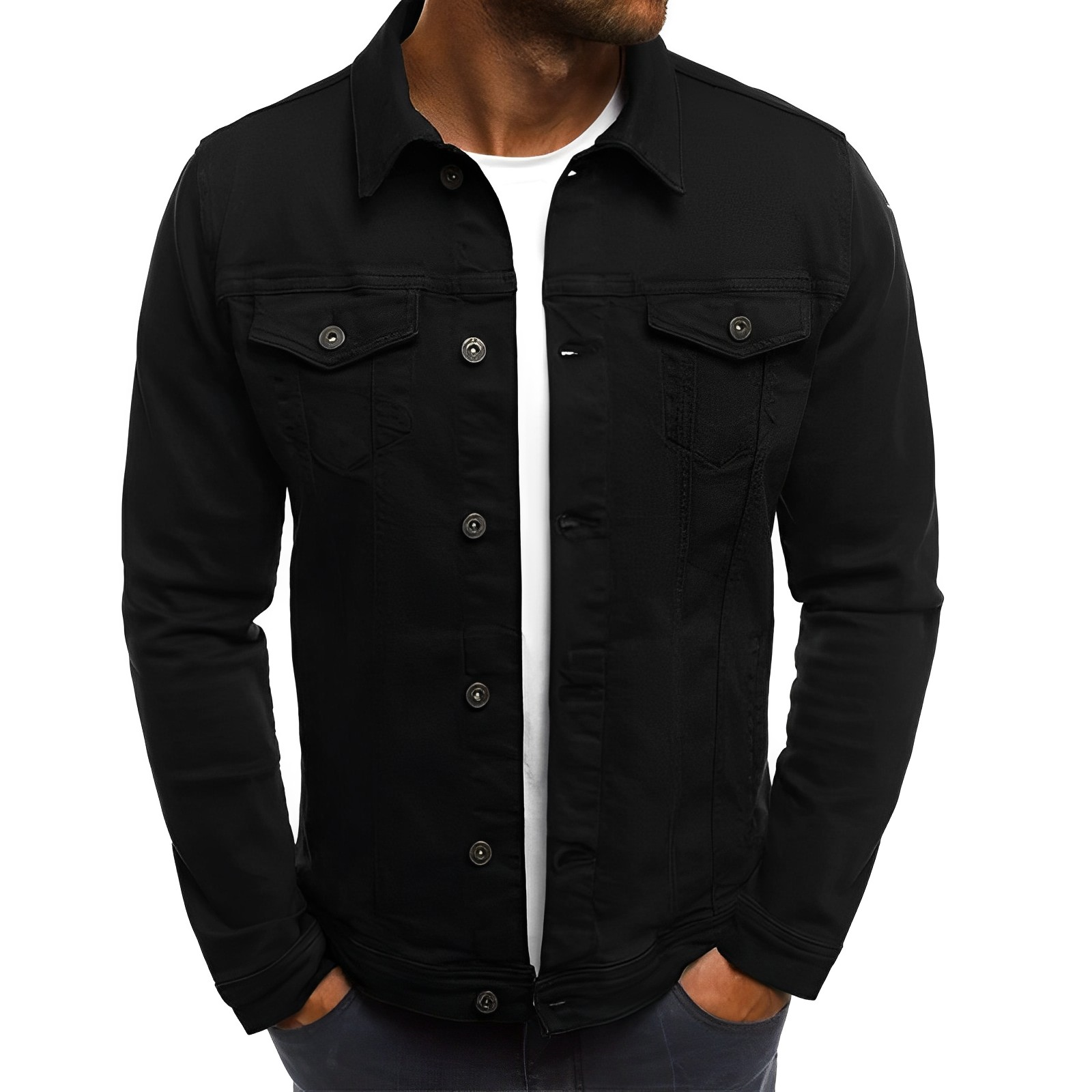 Men's Denim Summer Jacket - Lightweight Button-Up Jean Jacket
