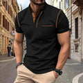 Men's Ribbed Collar Polo Shirt, Knit Polo for Casual and Smart-Casual Wear