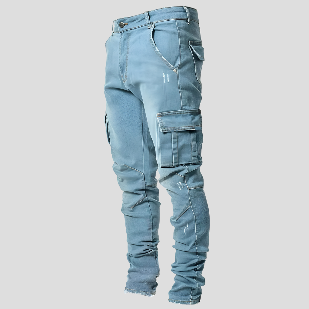 Men's Premium Stretch Jeans - Classic 5-Pocket Slim Fit Denim