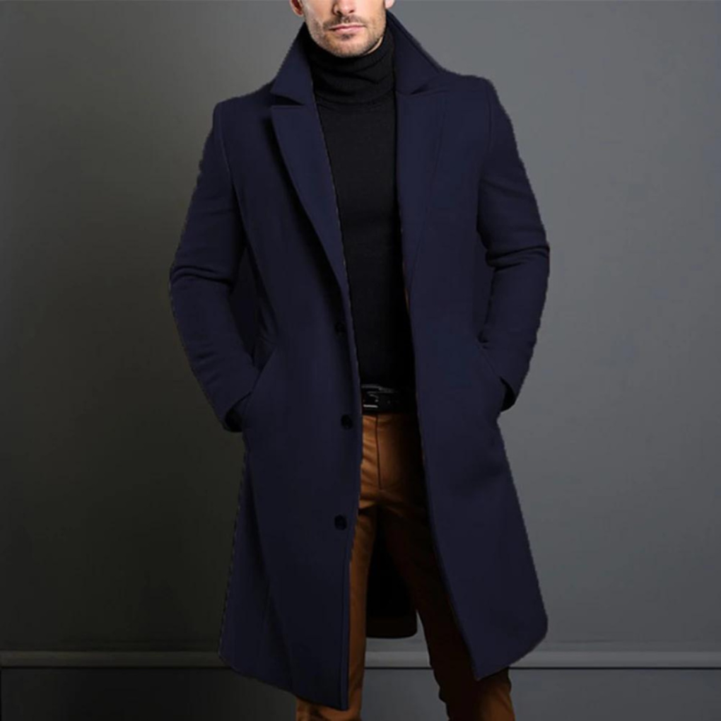Men's Wool Coat | Classic Tailored Wool Overcoat for Winter
