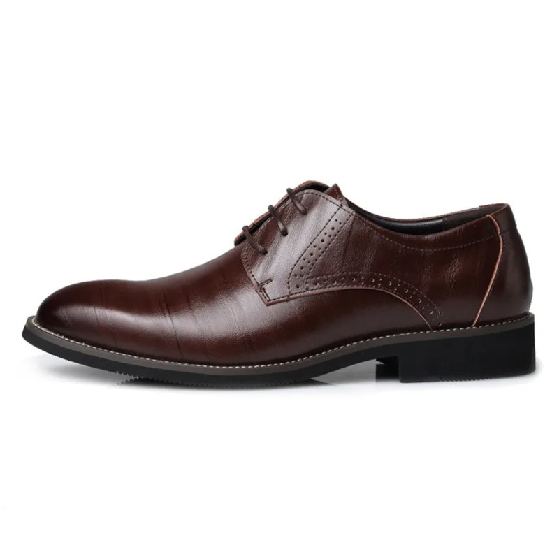 Men's Vegan Leather Oxford Shoes, Classic Lace-Up Dress Shoes