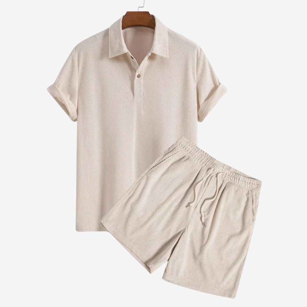 Men's Short Sleeve Twill Shirt, Breathable Cotton Button Down