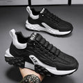 Men's Platform Sneakers - Breathable Lace-Up Casual Shoes