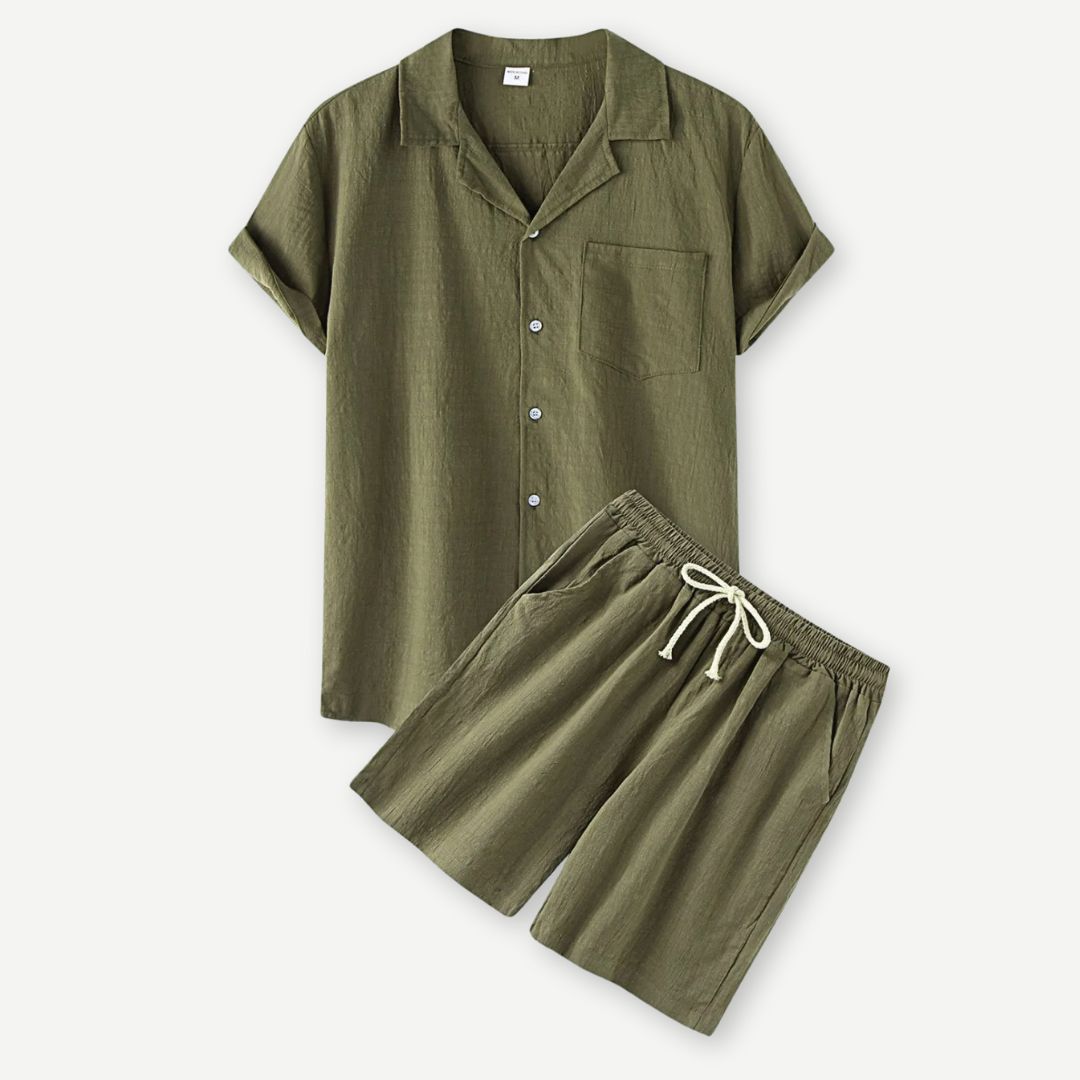 Relaxed Linen Set - Breathable Two-Piece Linen Outfit for Men