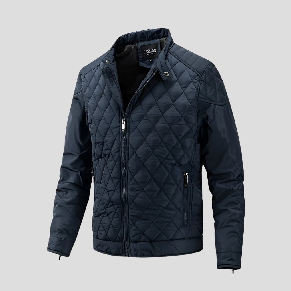 Men's Quilted Jacket - Heat-Retaining Winter Coat with Hood for Men