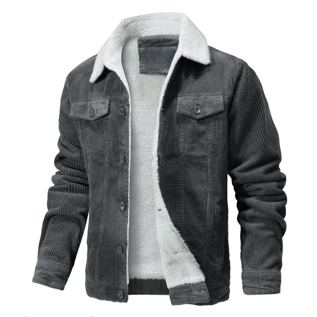 Hudson Ridge Men's Bomber Jacket - Sherpa-Lined Cotton Winter Jacket